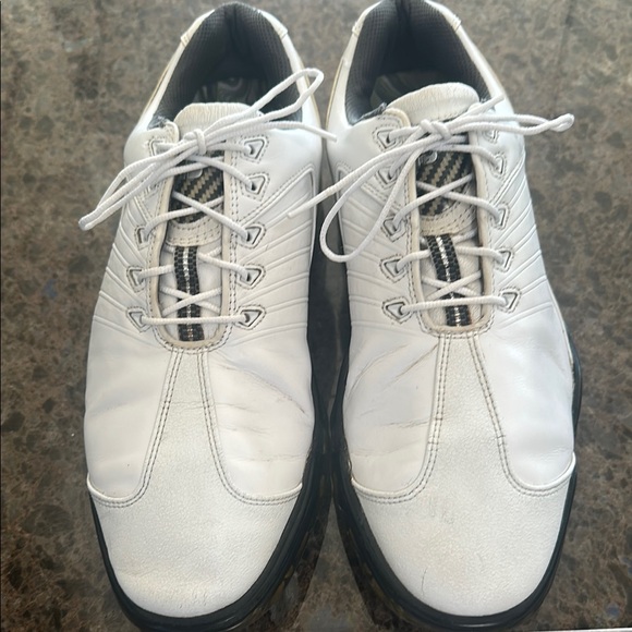 FootJoy White and Black Leather Golf Shoes - Picture 1 of 9
